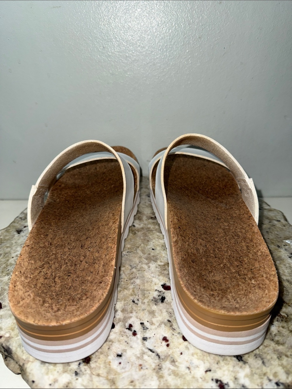 Reef Cushion Vista Hi Women's Arch Support Sandals White Dual-Strap Cork Sz 9 - Picture 10 of 13